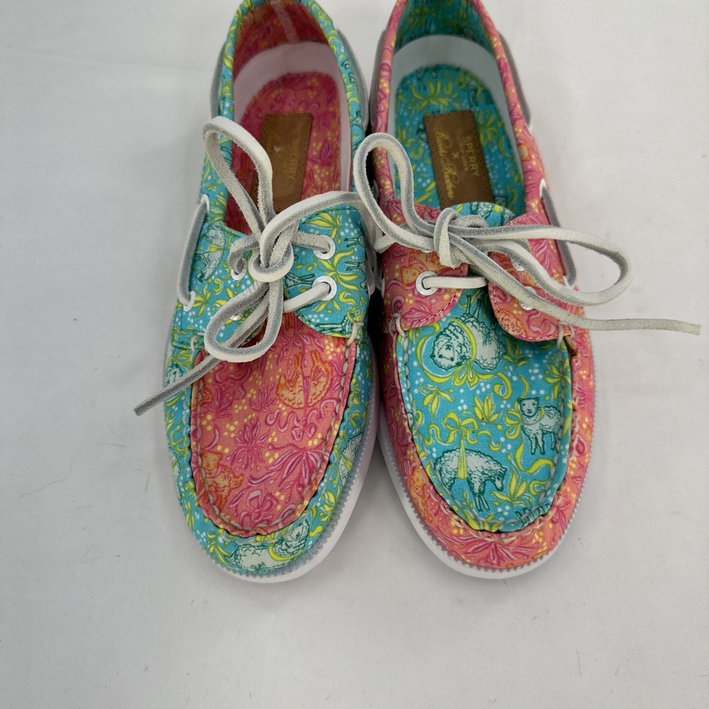 Sperry x Brooks Brothers Loafers Unisex EU 36 Pink Colorful Boat Shoes Preppy
